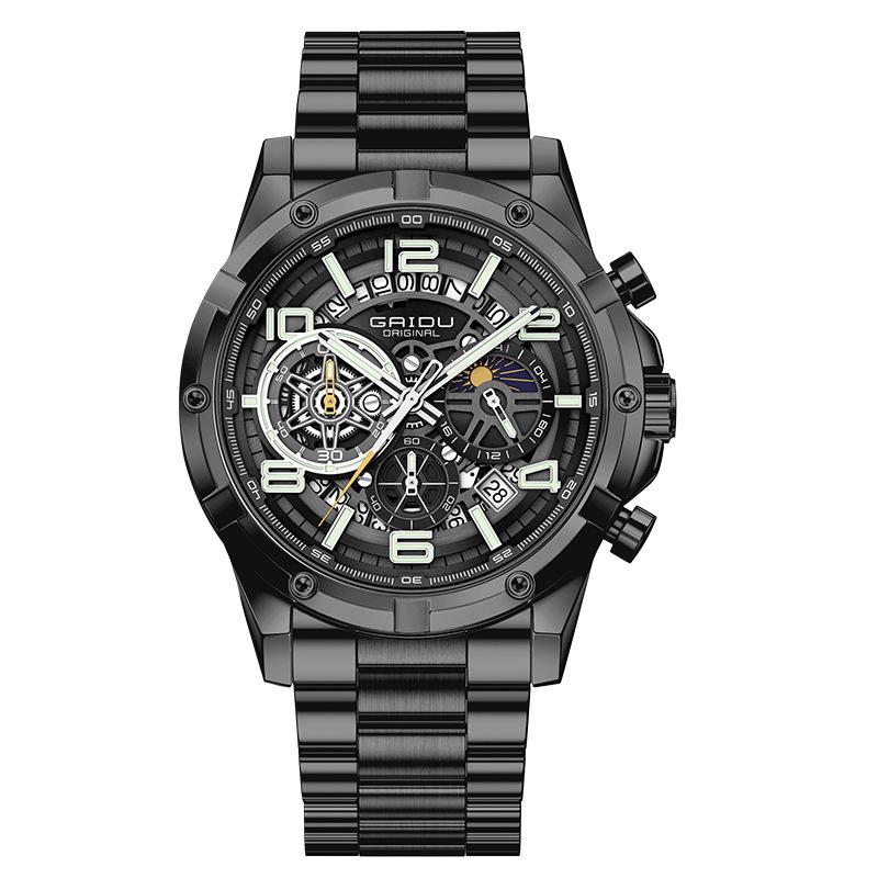 Men s Quartz Business Watch Multifunctional Fashion Hollow Luminous for Business Use