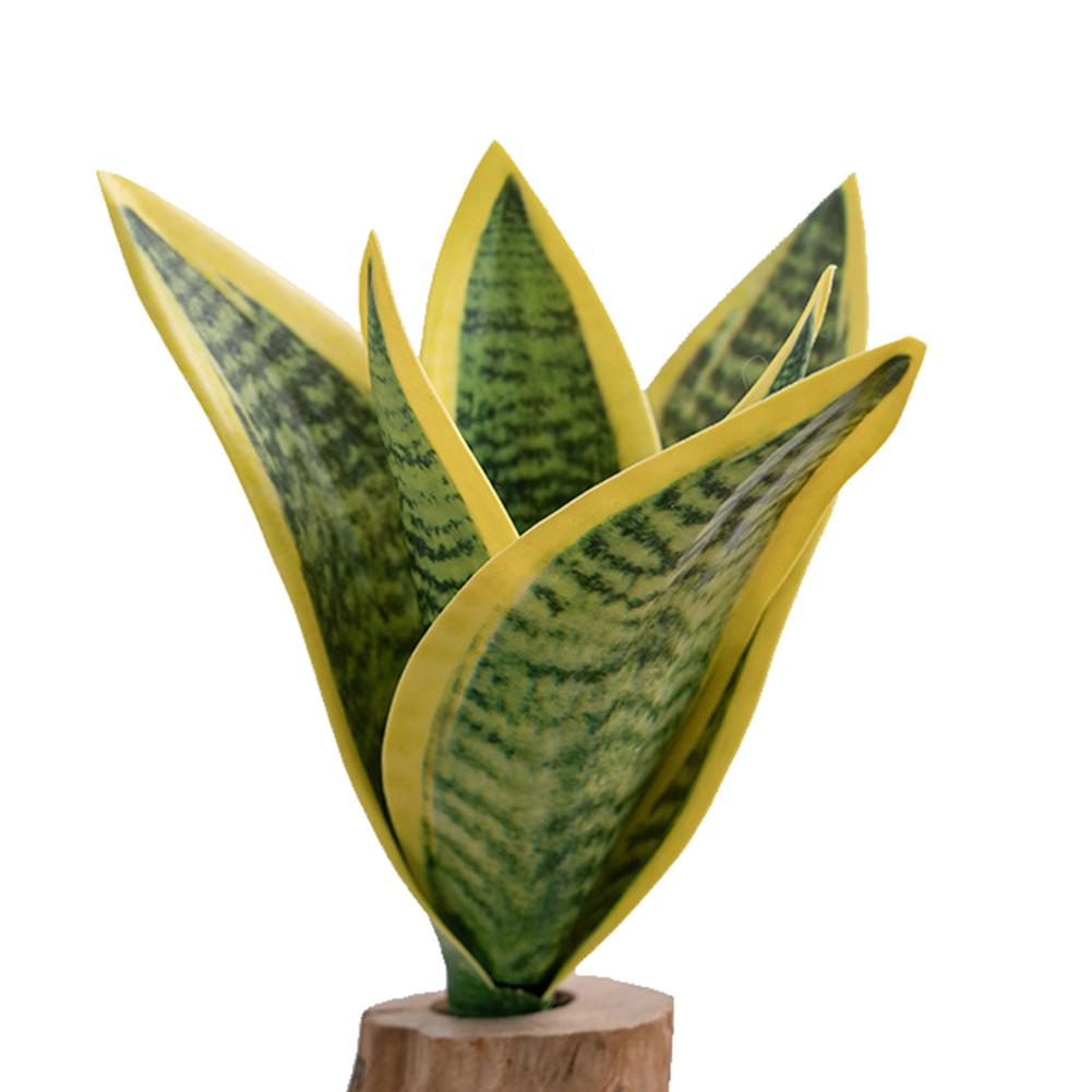 19cm Height Artificial Plant Low-Maintenance Greenery PVC Snake Plant
