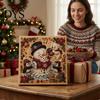 Creative Stocking Stuffers for Adults Christmas Faux Pearl Art Kit, DIY Rhinestone Painting 8" x 8", Cartoon Relaxing Hobby Stress Relief Snowman