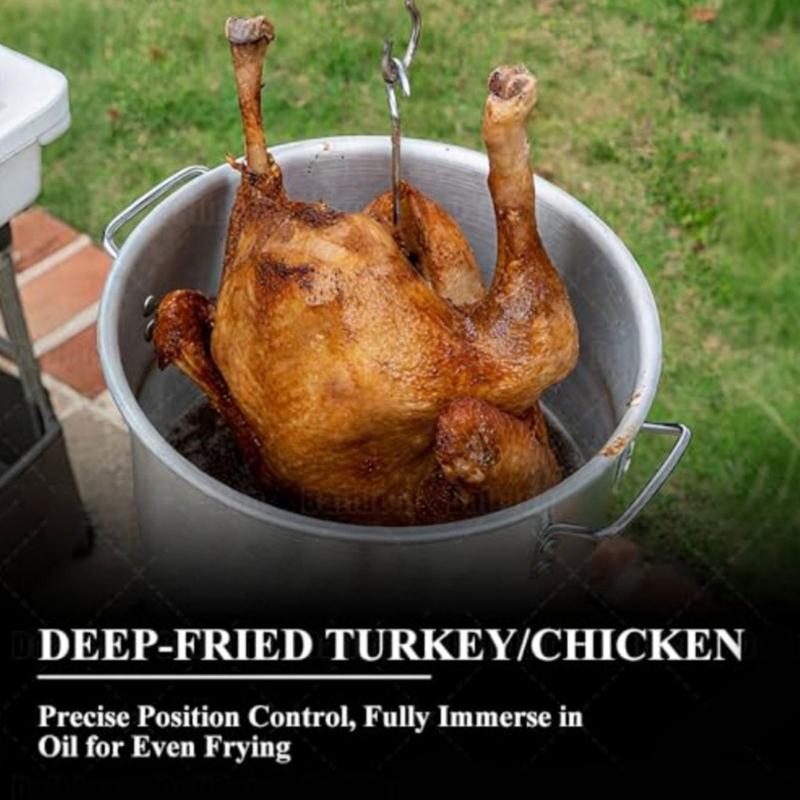 Complete Stainless Steels Turkey Roaster Includes Skewers And Hook Safe Cooking And Cleanup In Dishwasher