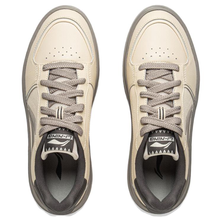 Li Ning Lantern Festival Fashion Trend Shock Absorbing Lightweight Increased Height Low Top Skate Shoes Men Skate Shoes Sand Khaki AGCV315-3