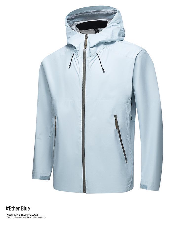 Unisex Heat-sealed Hooded Windproof Waterproof Jacket for Autumn & Winter