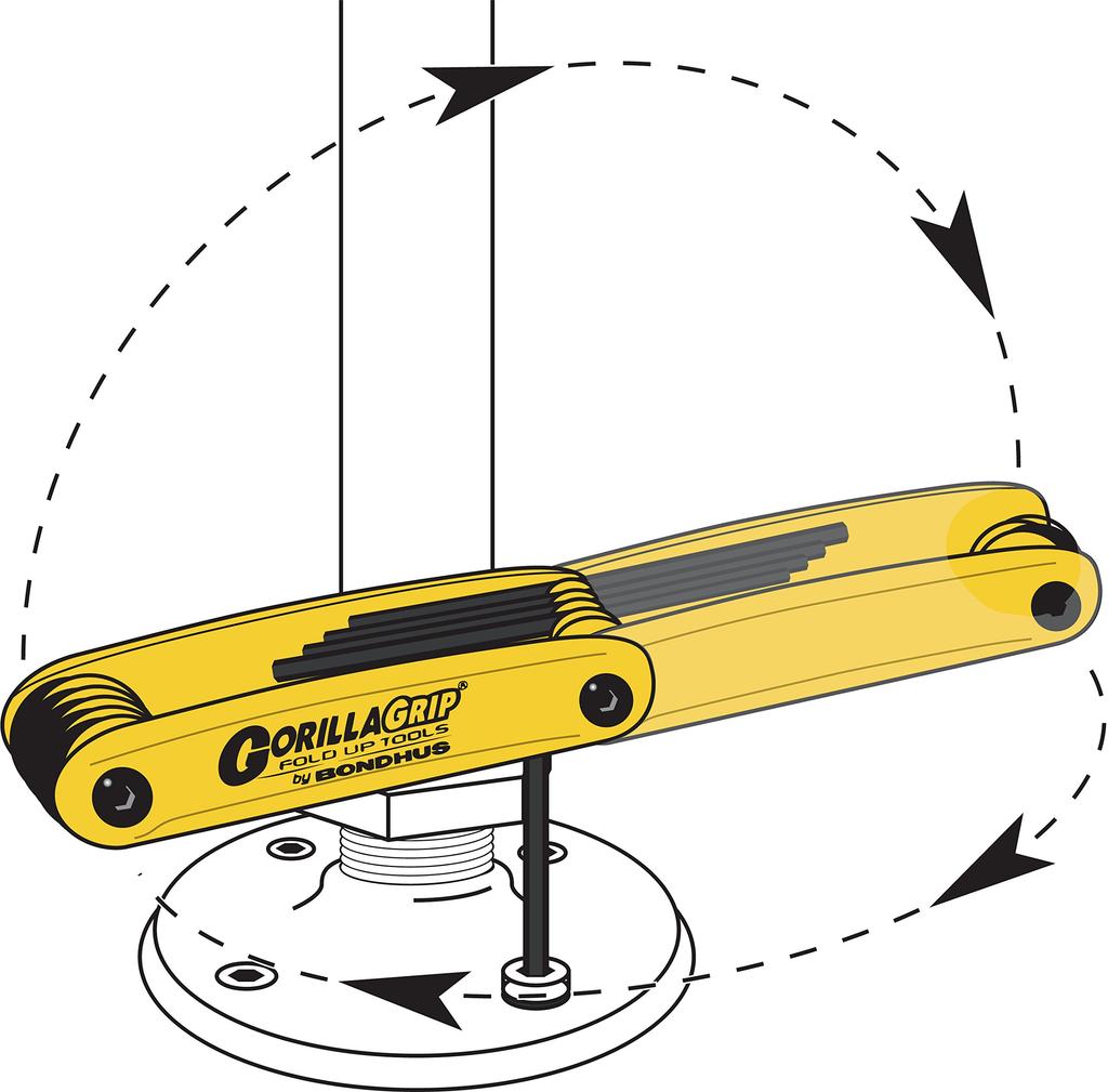 Made In USA BONDHUS Hex Wrench Knife Tool with Gorilla Black Oxide Set and HF9 12589 Grip® Finish, 9-Piece (5/64", 3/32", 7/64", 1/8", 9/64", 5/32",