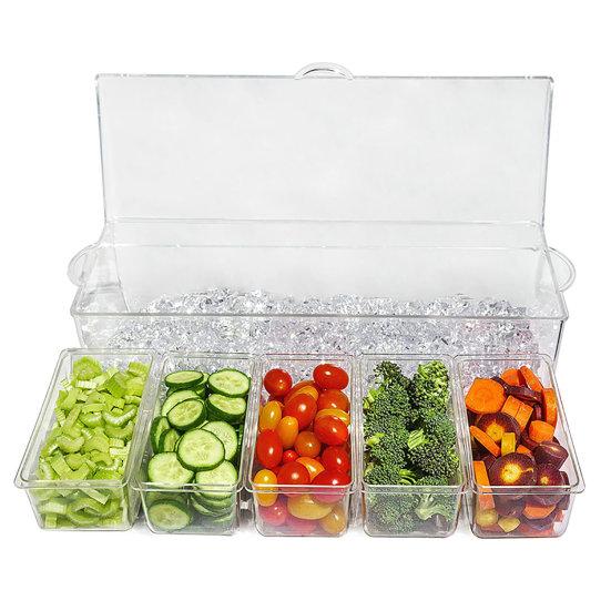 Durable Compartment Design Classify Storing Easy To Clean 5 Grids Seasoning Container with 3 Spoons Daily Use Serving Container