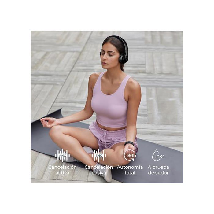 Wireless Headphones with ANC and ENC - KSIX Smart Your Tech - Odissey - 30 Hours of Battery Life - Built-in Microphone