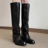 Retro Versatile High-heeled Boots for Women in Autumn and Winter, Thick-soled Women's Shoes