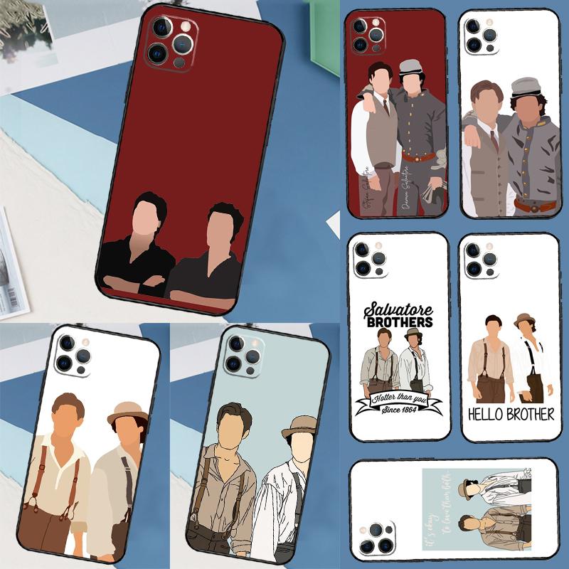 Salvatore Brothers 1864 Damon Stefan Case For 17 Air iPhone 16 15 14 13 12 11 Pro Max 12 mini XR 15 16 Plus 16e Back Cover Shell
