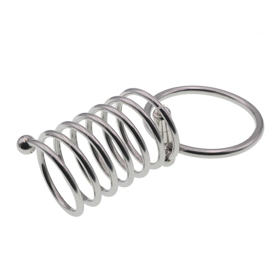 Stainless Steel Penis Cage Penis Ring Wave Ring Snap Ring Chastity Device Couple Passion Help Adult Supplies