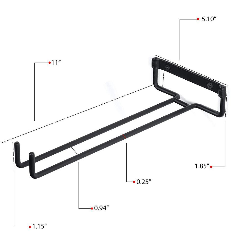 Wall Mount Durable Cabinet Goblet Kitchen Organizer Hanging Rack Cup Hanger Wine Glass Holder Storage Shelf