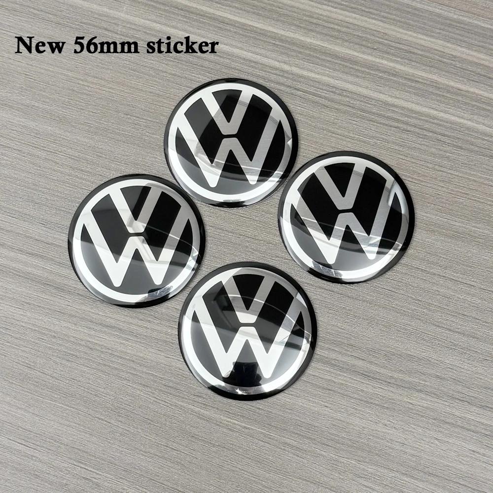 Dla VW 4 szt. 3D 56 mm/60 mm/65 mm Nakładki na środek piasty koła samochodowego Naklejka Emblemat Akcesoria Dla VW Volkswagen R GTI Golf Aluminium Metal