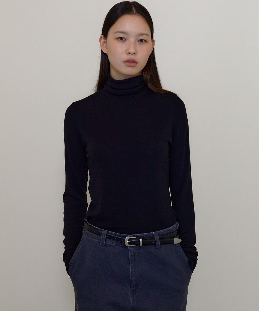 38COMEONCOMMON Classic Turtle Neck T-Shirts (Black)