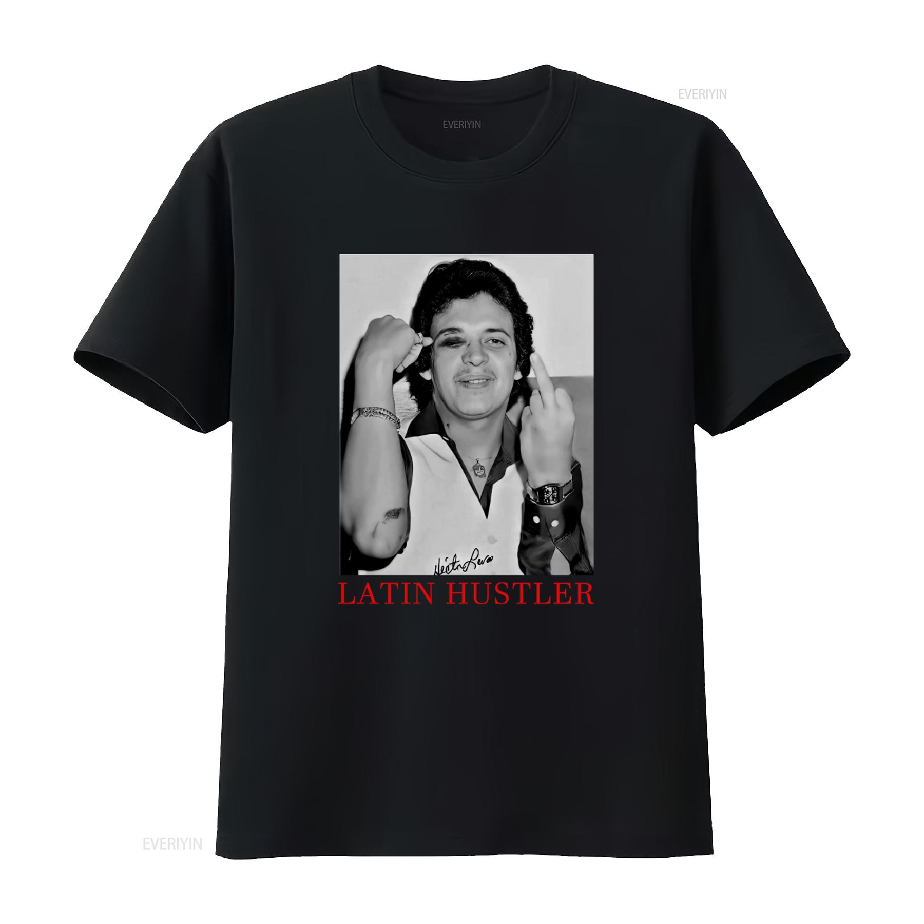 

Retro Latin Hustler Classic Héctor Lavoe T Shirt Vintage Style Hip Hop Design vintage Washed Soft Breathable streetwear 4XL