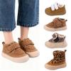 Children's Winter Velvet Cotton Boots: Soft Sole, Velcro Closure, Short Casual Style for Boys & Girls