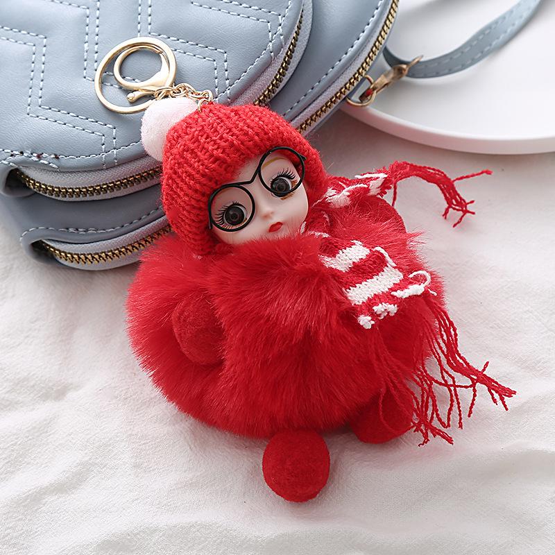 Internet Celebrity Scarf Doll Keychain Plush Pendant: Unisex Bag Charm & Birthday Gift