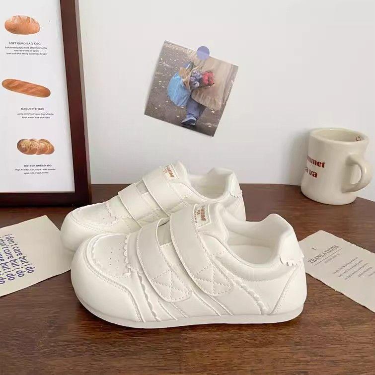

Корейская версия milk huhu милые мягкие милые на липучках кеды женские осенние новые нишевые универсальные повседневные маленькие белые туфли 35 белый