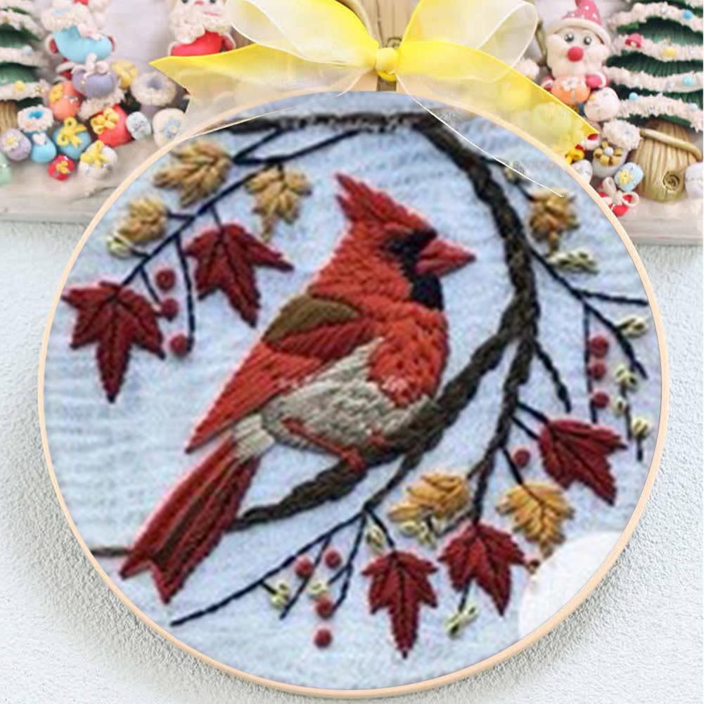 Tiergestempelte Kreuzstich-Sticksets mit Rahmen, Stoff, Farbe, Garn