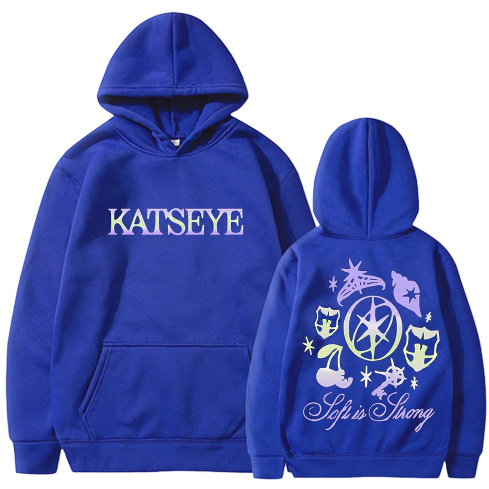 Women s Fashionable Daily Versatile Casual Hooded Sweatshirt, Daily Long Sleeved Patch Top Sweatshirt L синий