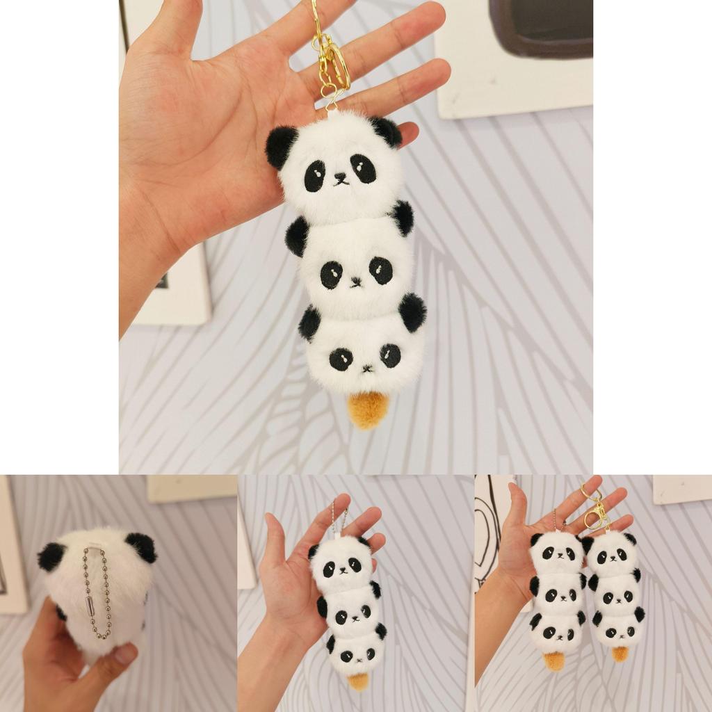 Adorable Cartoon Panda Sugar Gourd Plush Keychain Fun Backpack Pendant Toy Gift