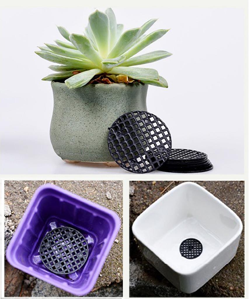 10Pcs 7.5/4.5/2.5cm Diameter Round Flower Plant Pot Hole Mesh Bottom Pad For Bonsai Pot Grid Mat Drainage Netting Hole Screen