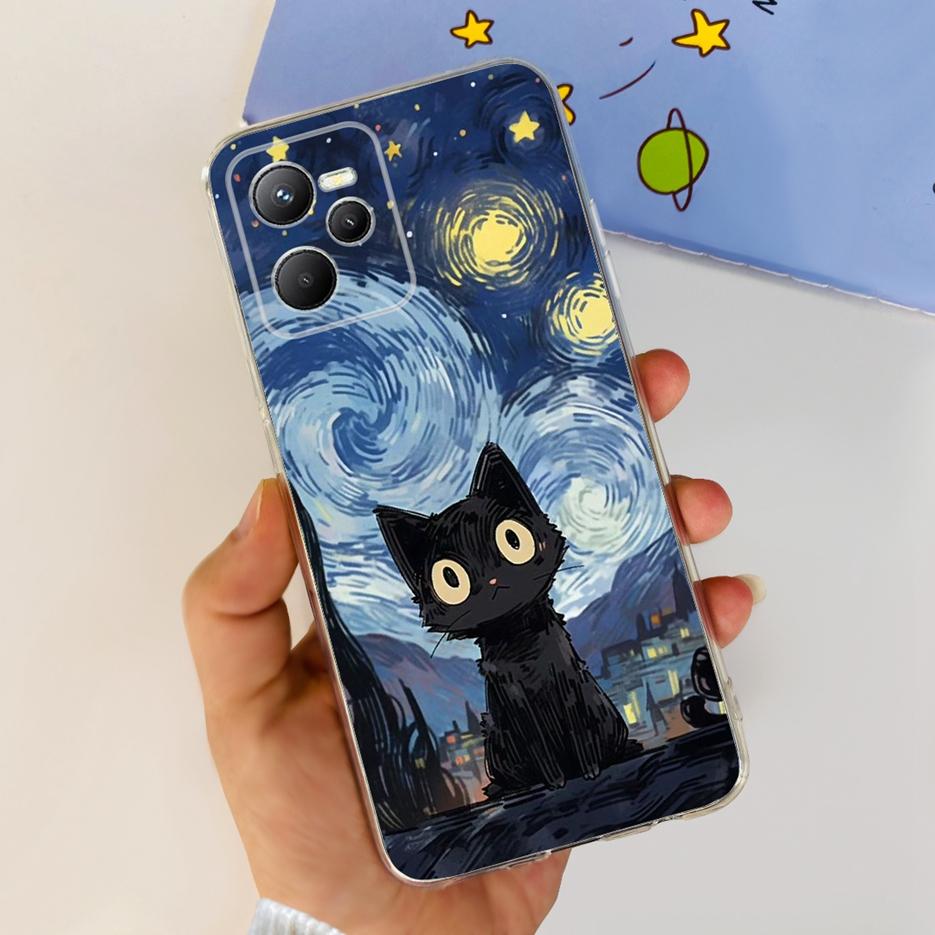 For Realme C35 Case RMX3511 Stylish Painted Cover Clear Silicone Soft Slim Phone Case For Realme C35 C 35 RealmeC35 Fundas Shell
