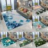 Nature Floral Pattern Floor Mat Various Styles with Flowers Butterflies and Water Scenes Non - Slip Rug for Home Decor