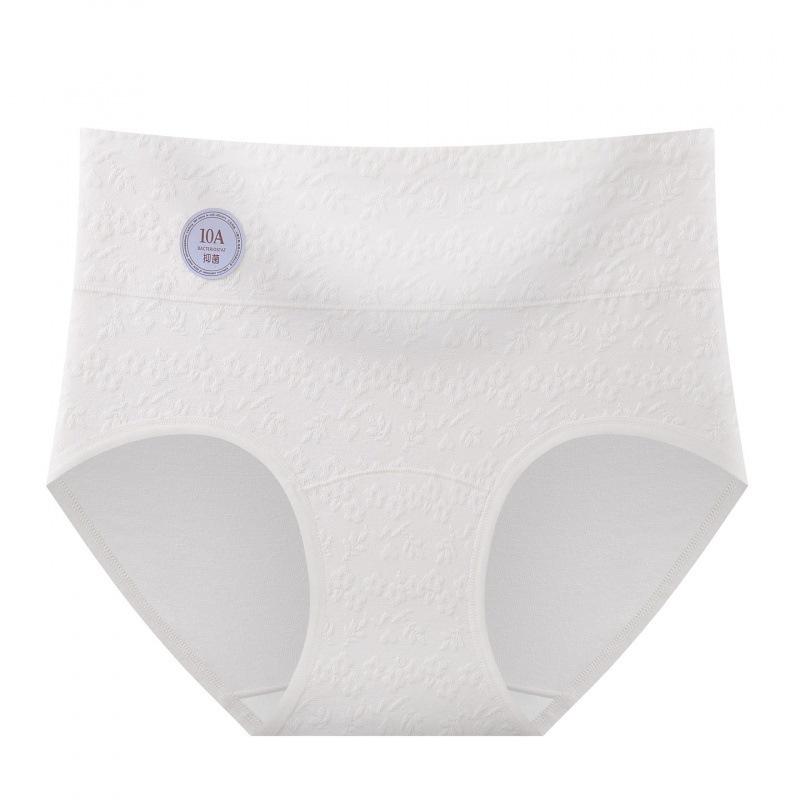 Lady Plus Size Spring Summer Jacquard Cotton Pure Cotton 10a Antibacterial Long Crotch High Waist Tuck Briefs