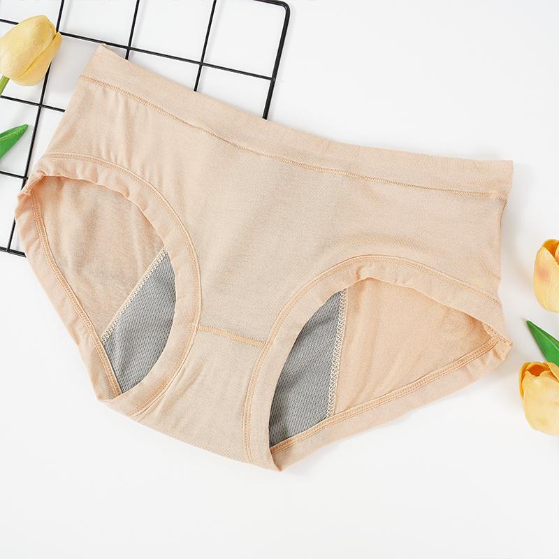 Damen Periodenunterwäsche Unterwäsche Physiologische Hose Baumwolle Nahtlose Slips Auslaufsicher Menstruell