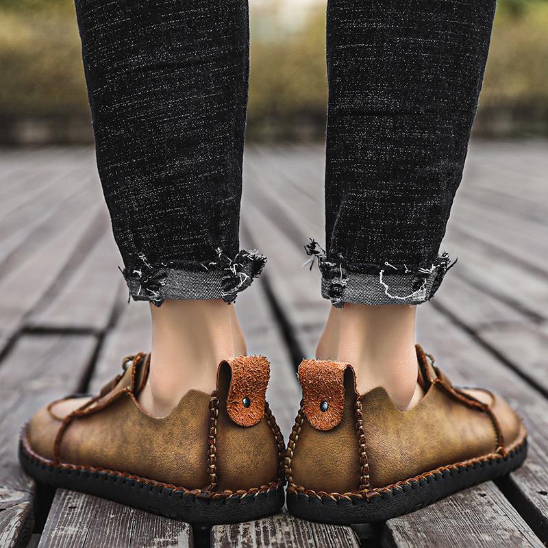 Fashion Lace-Up Loafers Comfortable Office Walking Shoes Non-Slip Business Sneakers for Men Fashion Flats New Men's Dress Casual Shoes