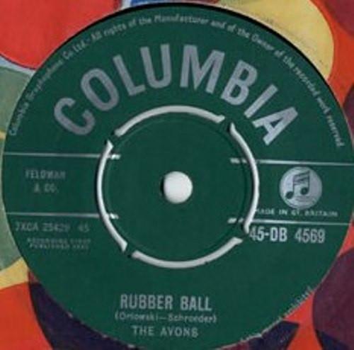 

7-дюймовая пластинка AVONS - Rubber Ball 45DB4569 Columbia 1961 US Поп Б/У
