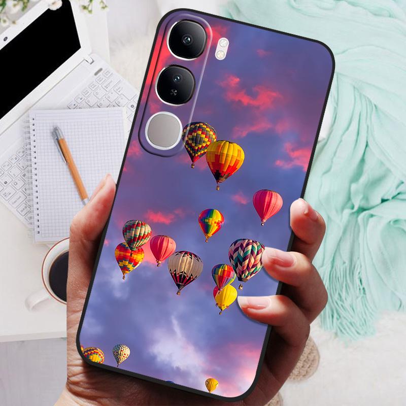 Vivo V40 Lite IDN V40SE Y200 Y300 Telefon Kılıfı Arka Kapak Moda Çiçek Kelebek Yumuşak TPU Kılıflar Vivo V 40 Lite V40 SE İçin