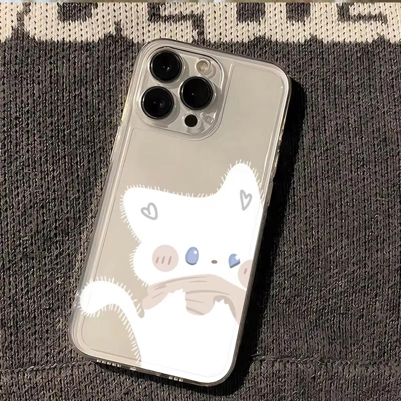 Cartoon Black White Cat Couple Phone Case For Xiaomi Mi 15 T Pro 14T 13T Mi 17 Pro 15 14 13 12 11 Lite 5G Clear Bumper Cover