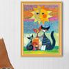 5D DIY Diamond Painting Full Square Cartoon Cat Family Cross Stitch Kits Picture of Rhinestones Decor Embroidery Diamond Mosaic