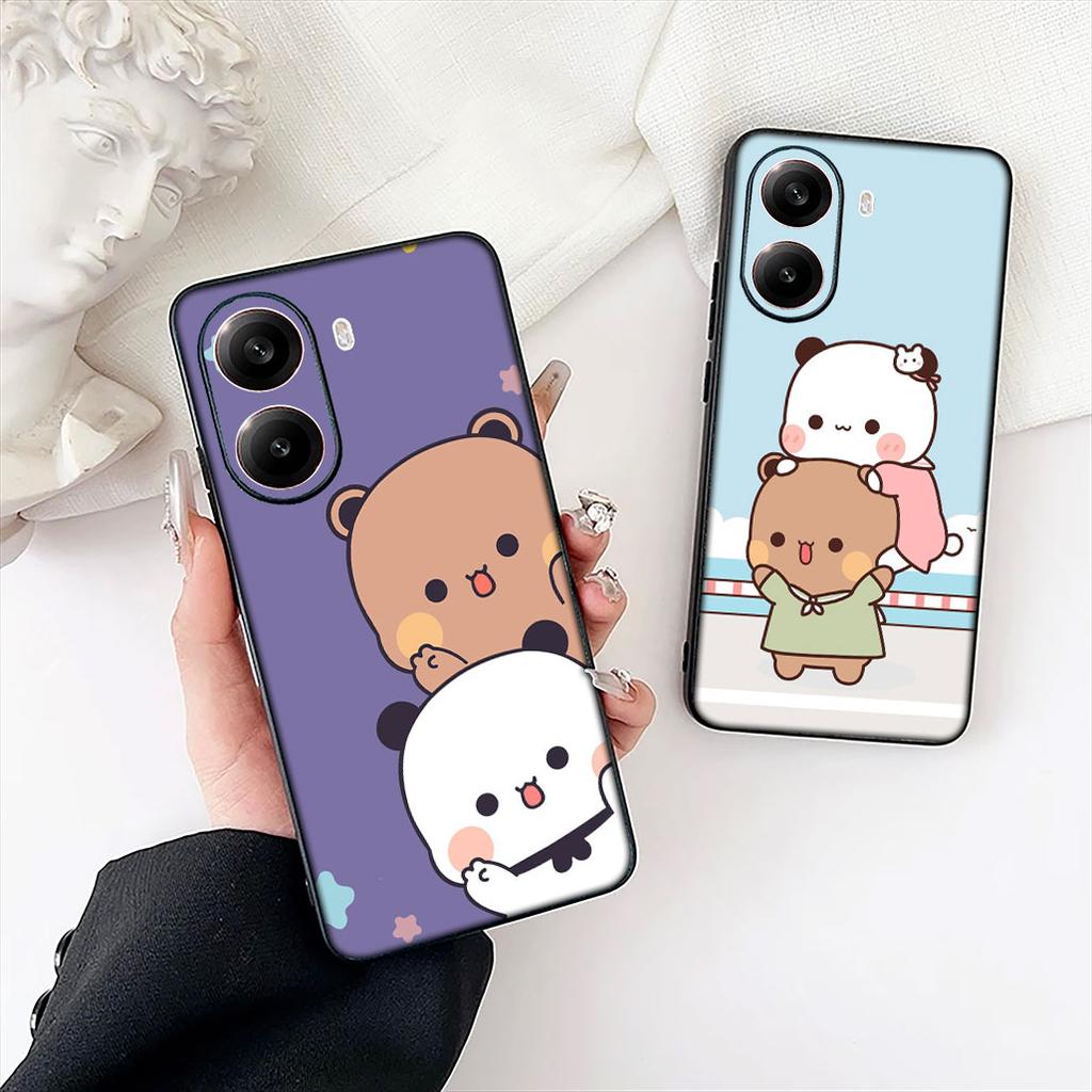 Anime B-Bubus D-Dudus Panda Bear Phone Case for Xiaomi Redmi Note 12 11 10 A3 Pro 10A 10C 12C Note12 5G Protective Cover