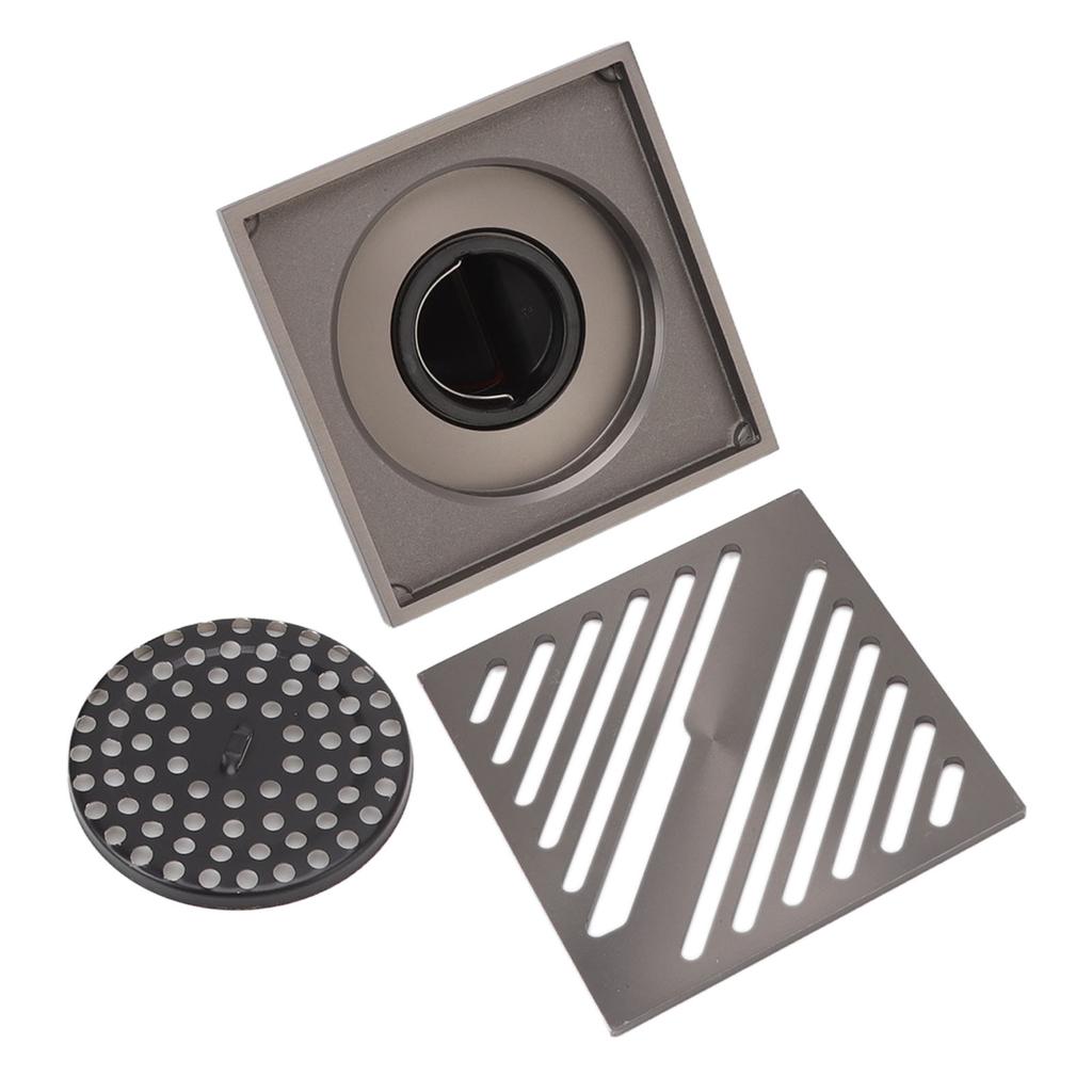 Square Shower Floor Drain Extra Thick Stainless Steel Bathroom Floor Drain for Home Kitchen Accessories Gray