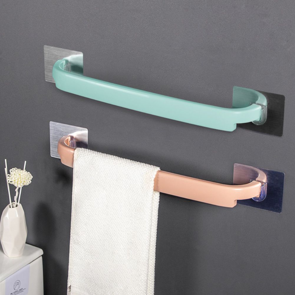 Multicolor Towel Wall Hanging Self-Adhesive Rod Hooking Holder No Drilling Towel Rag Rack Multi-Function Towel Storage Rack