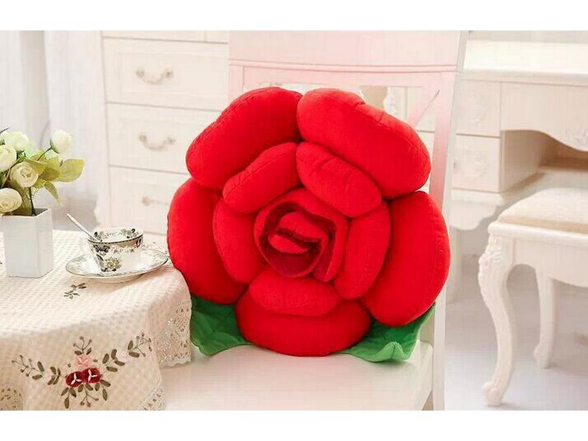 

3D Подушка-подушка в виде розы - Плюшевый искусственный цветок, подарок на День святого Валентина 30 cm / 0.2kg ярко-красный