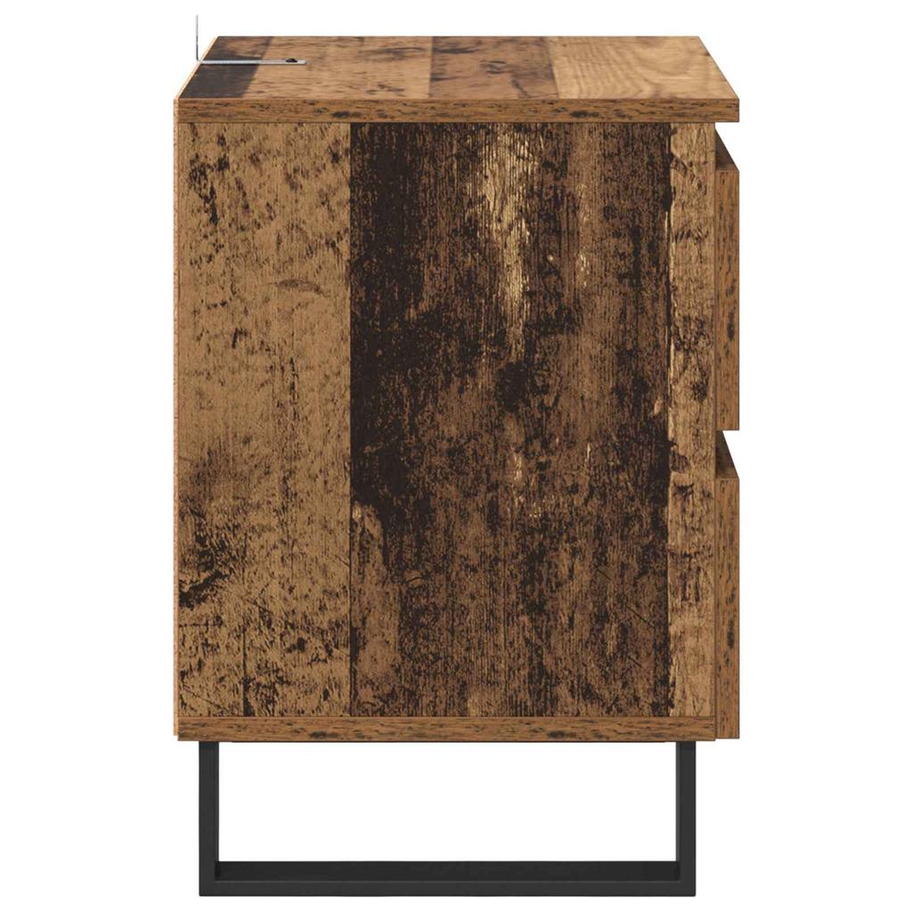 Nightstand with Drawers Reclaimed Wood Look 40 x 35 x 50 cm Particleboard