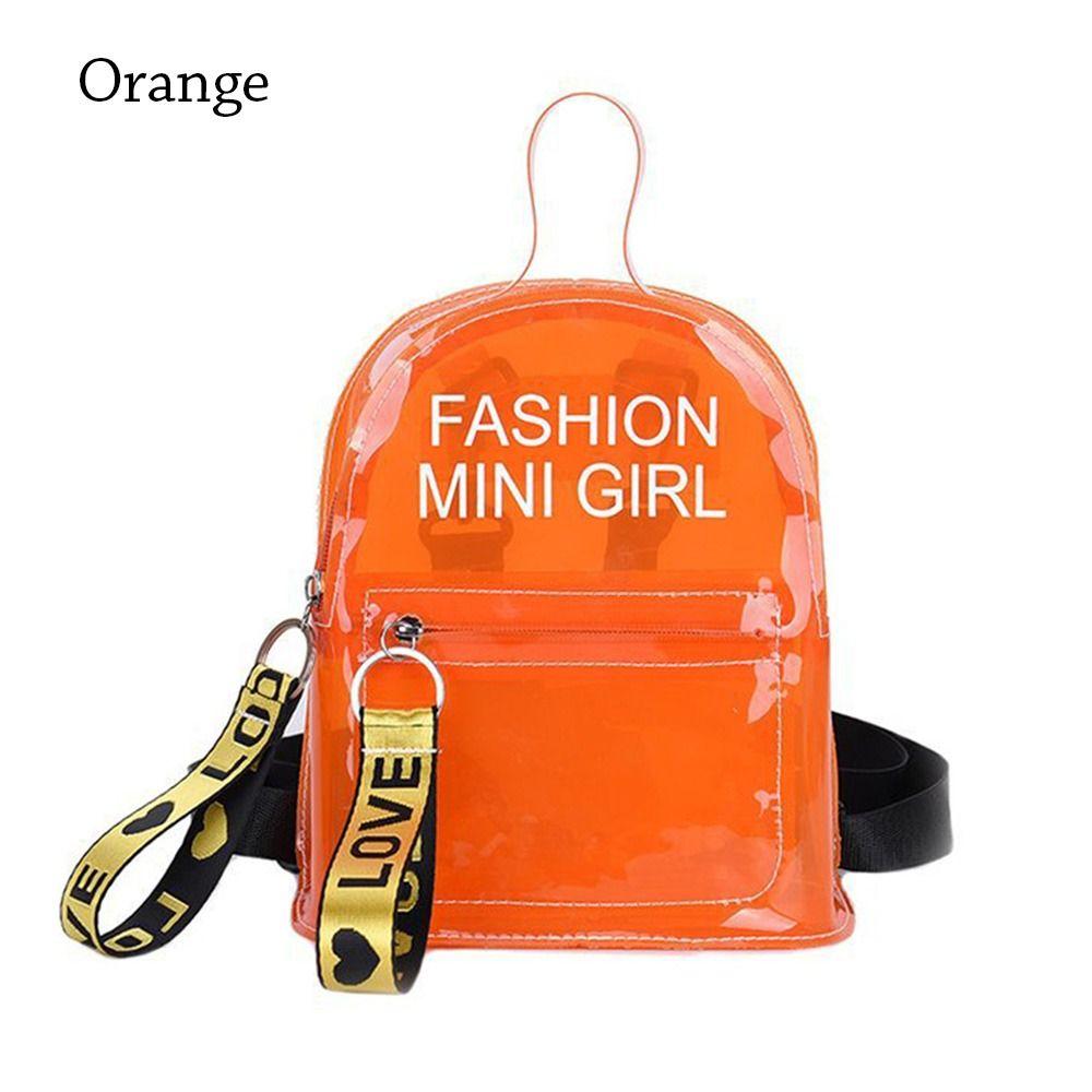 

Женская прозрачная мини-сумка на плечо цвета конфет, рюкзак, маленькая школьная сумка из ПВХ-желе оранжевый