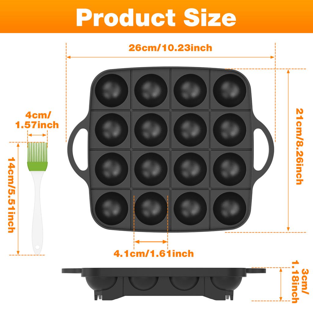7/16 Otworów Patelnia do Gotowania Ciasta Żeliwna Patelnia do Omletów Patelnia do Takoyaki Garnek do Gotowania Śniadaniowy Patelnia do Jajek Forma do Ciasta Naczynia Kuchenne Naczynia Kuchenne