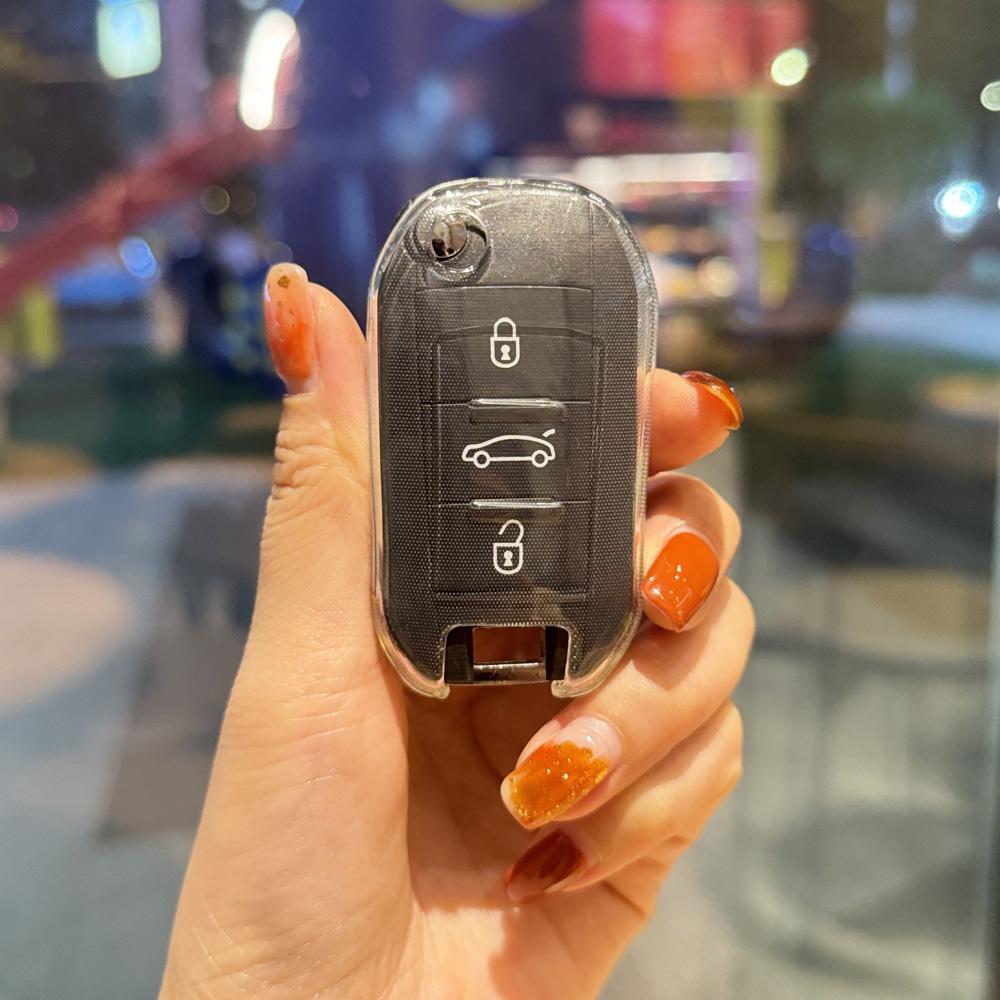 TPU Car Flip Key Case Cover Shell for Peugeot 208 308 408 508 2008 3008 4008 5008 for Citroen C3 C4 CACTUS C6 C8 Accessories