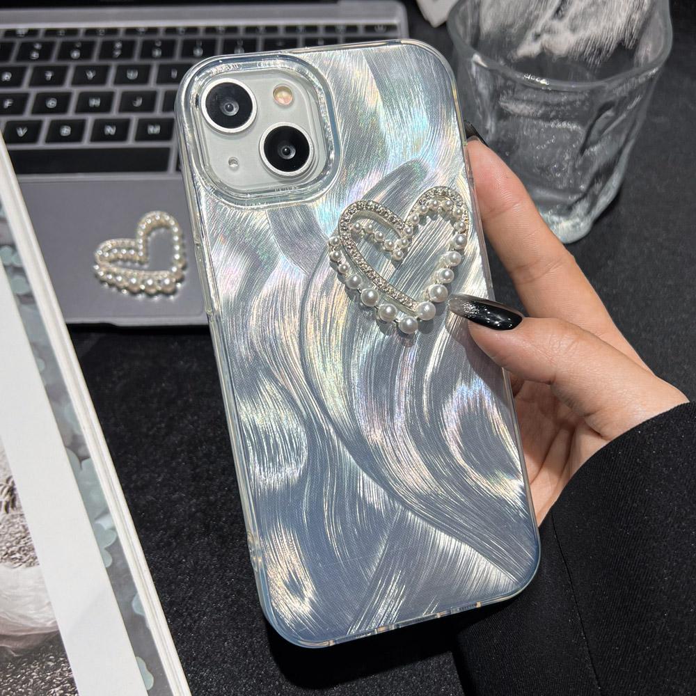 Luxury Love Heart Phone Case For iPhone 16 Pro Max Funda iPhone 13 15 11 12 14 Plus 16promax 15promax 14promax Soft IMD Covers