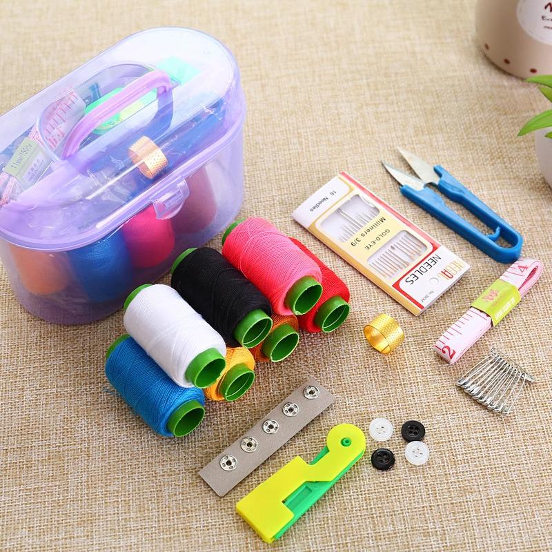 Portable Household Sewing Kit: Multifunctional Needle & Thread Storage Box