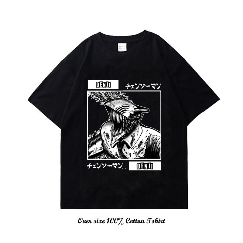 Unisex EU Japanese Anime Chainsaw Women T Shirt Cartoon Printing Cotton T-shirt Harajuku Graphic Tees Clothing Tops Tshirt Manga