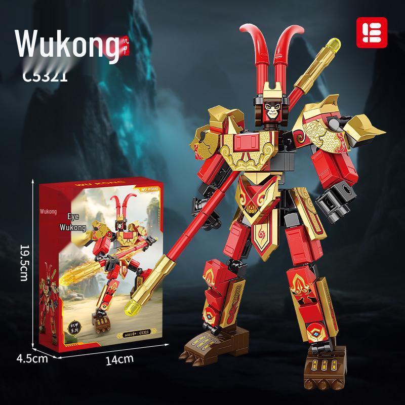 Chinese Style Wukong Mecha LEGO-Compatible Building Blocks Educational Toy for Kids