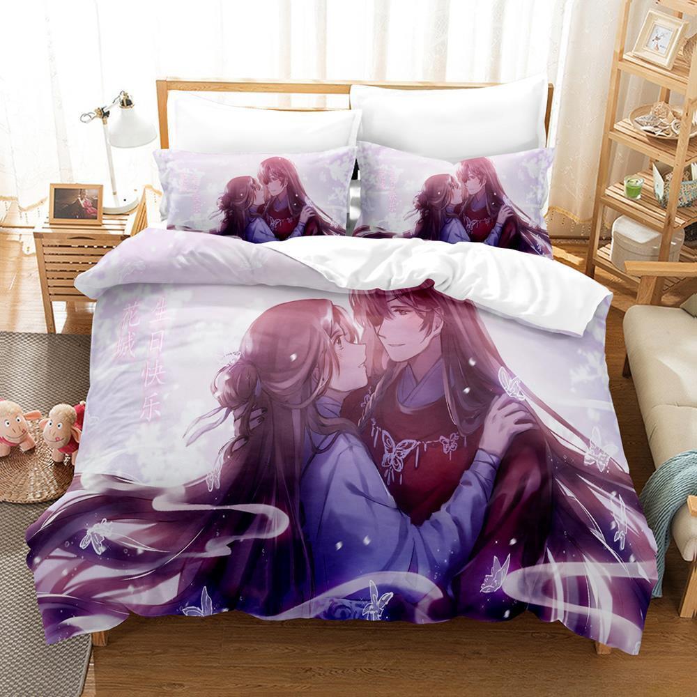 3d Print Heaven Official's Blessing Tian Guan Ci Fu Bedding Set Cartoon Anime Three-piece Set Adult Kid Bedroom Duvet Cover Sets