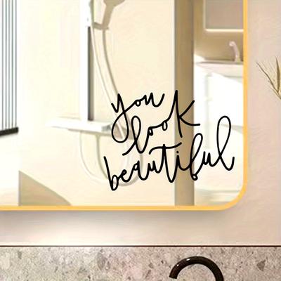 Adesivo da Specchio in Vinile Manoscritto Minimalista con la Vista Frontale del Tuo Bellissimo Corpo