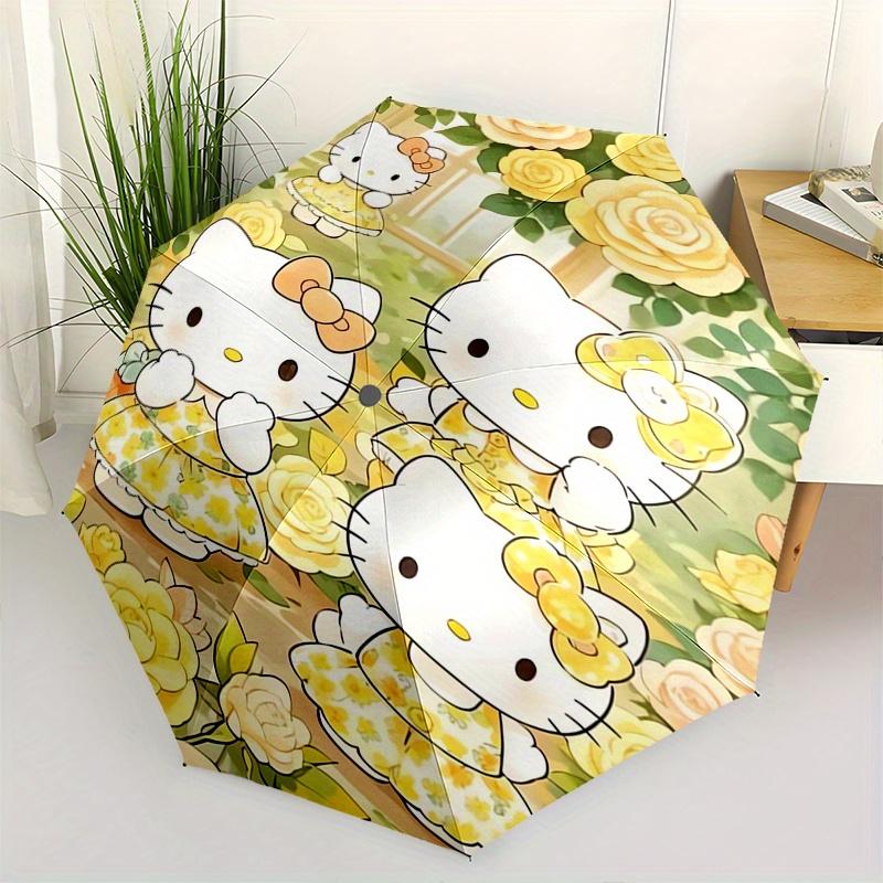 

Hello Kitty,Yellow Roses Automatic Umbrella-Foldable, Durable 8-Bone Design, Compact and Stylish, Great for Camping, Halloween, Christmas, M