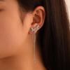 Geometric Zircon Tassel Ear Clips: Stylish No-Pierce Earrings for Women