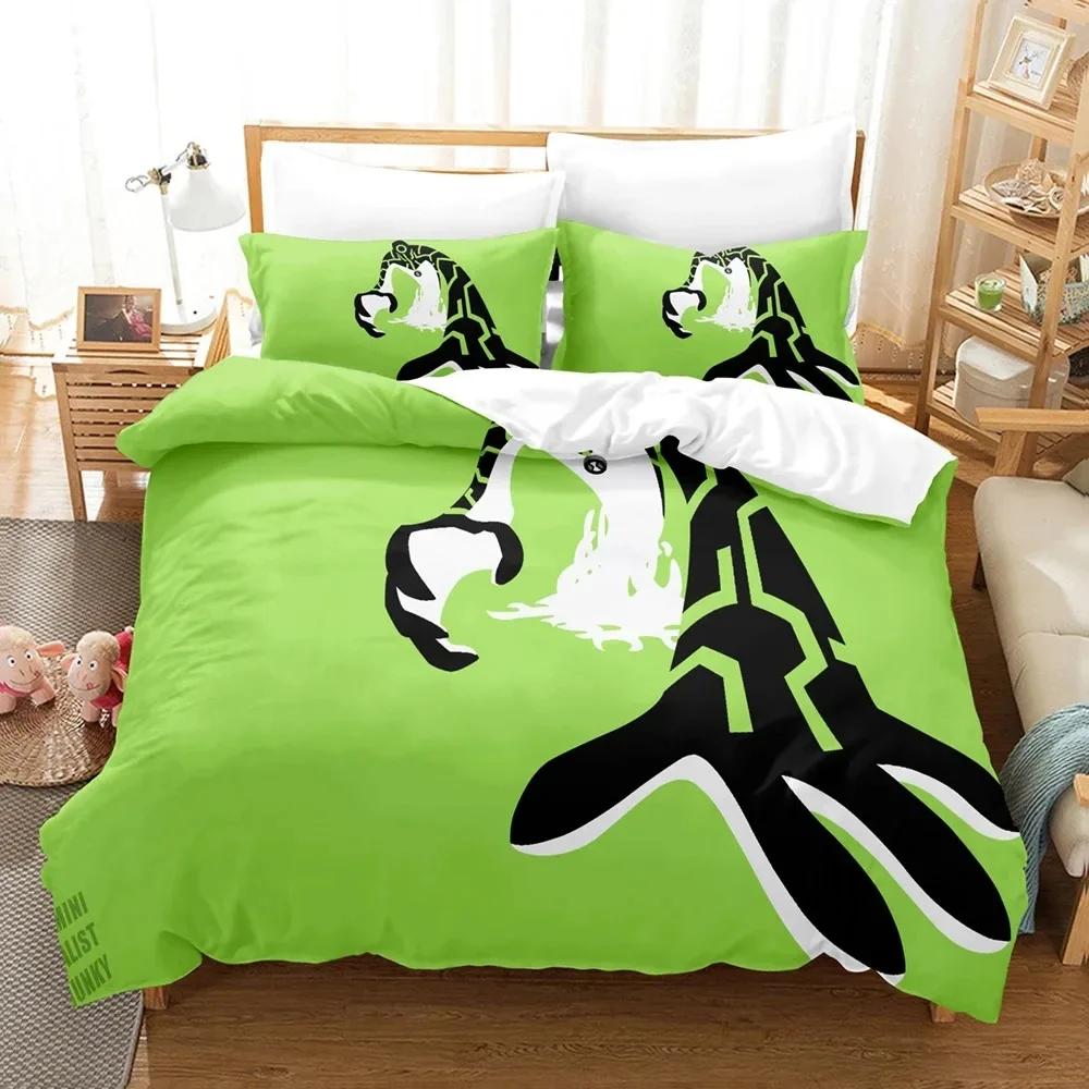 

Comforter Cartoon Teenage Hacker Ben Bedding Set Boys Girls Twin Queen Size Bed Kids Adult Home Textileextile Comforter (quilt)-EU Single(135*200cm)3pcs