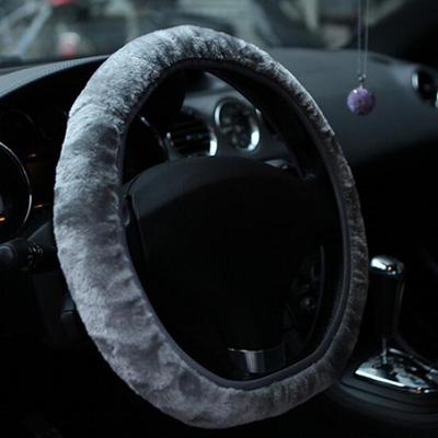 Soft Short Plush Car Steering Wheel Cover Autumn Winter Driver Driving Accessory